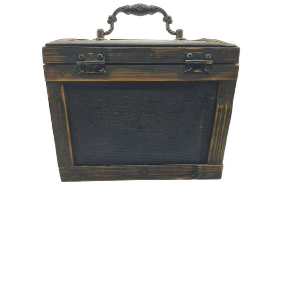 VTG Set of 4 Lucite Floral Coasters with Wooden Storage Box MCM - Picture 6 of 9